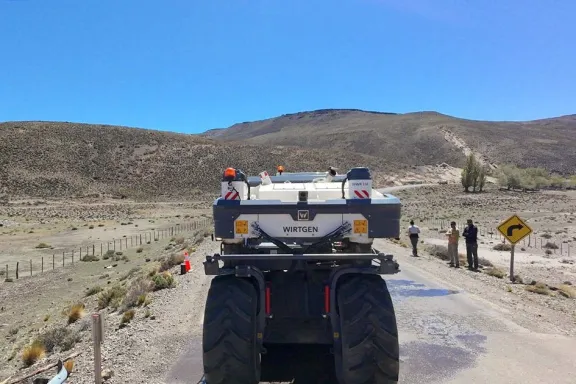 ¡Cuidado! Trabajos de repavimentación en la Ruta Provincial N° 46.
