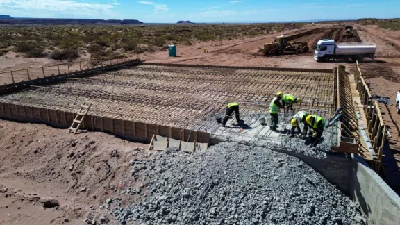 Avanza un 20% la pavimentación de la Ruta 7 en Cortaderas.