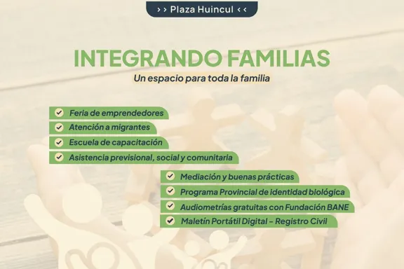 Plaza Huincul presenta la jornada “Integrando Familias” para fomentar la convivencia familiar.