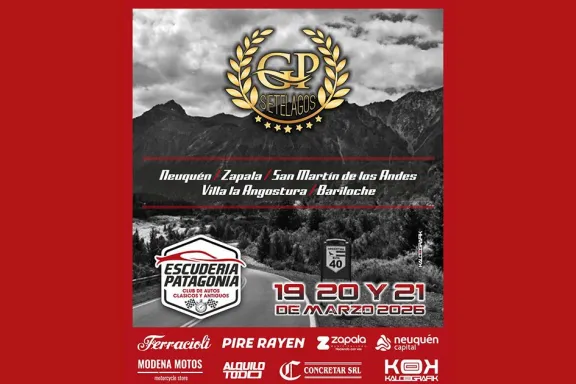 San Martín de los Andes será sede del Gran Premio 7 Lagos de autos clásicos.