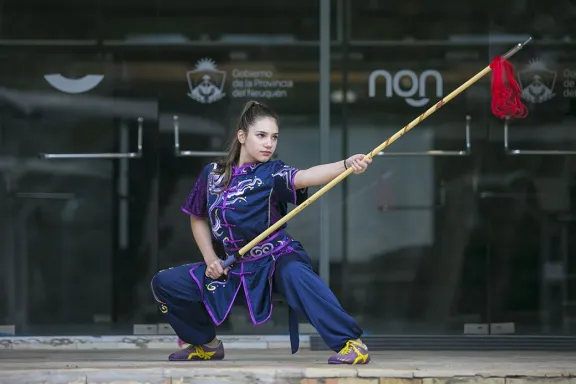 Julieta, la adolescente de Neuquén que compite en Kung Fu a nivel internacional.