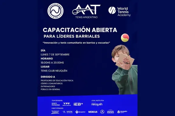 La Copa Davis inicia: capacitaciones y clínicas de tenis para fomentar el deporte en la provincia.